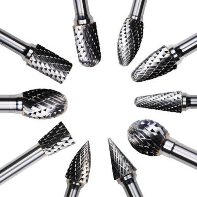 14 3mm rotatoires 6mm 1" carbure Burr Shank Nail Drill Bits rotatoire de coupe d'extrémité de diamètre