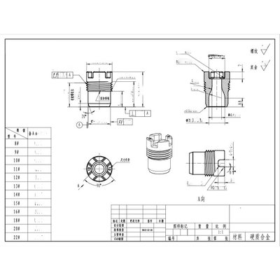 Buse en carbure de tungstène YG8 YG9C pour forage PDC, diamètre de pore 7-13mm