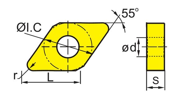 Plaquette CNC DNMG à haute efficacité avec angle de 55° D et angle de 0° N pour le tournage de précision en acier et acier inoxydable
