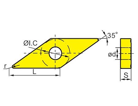 Modèle VNMG Insert CNC avec rainure de rupture de puce à double face pour traitement automatisé