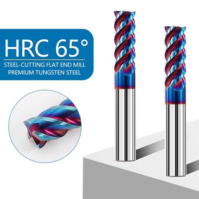 Moulin à extrémité de carbure de tungstène à 4 flûtes avec revêtement nACo4 pour usinage d'acier inoxydable