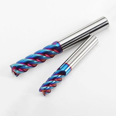 Moulin à extrémité de carbure de tungstène à 4 flûtes avec revêtement nACo4 pour usinage d'acier inoxydable