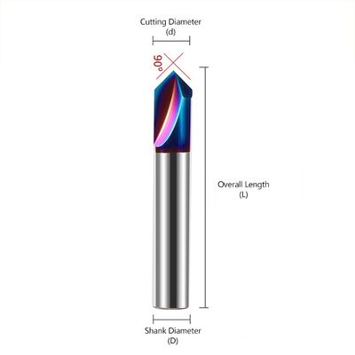 Outil de déchiquetage à deux flûtes à angle 90°, découpage de carbure de tungstène pour acier inoxydable