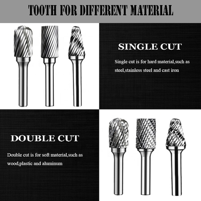 Les ensembles simples et doubles de dents dactylographient le carbure de tungstène Burr Deburring