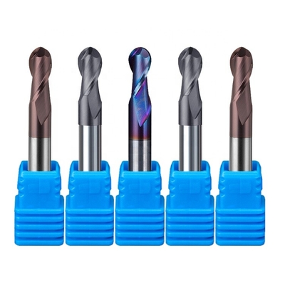 Fraise en bout en aluminium en acier de carbure de tungstène 200mm 6 cannelure R3 4 Hrc 45 ronde de Hrc 55