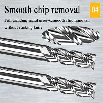 fraise en bout en aluminium de la fraise en bout de carbure de tungstène de commande numérique par ordinateur de 1mm Hrc55 Mills Cut Tool