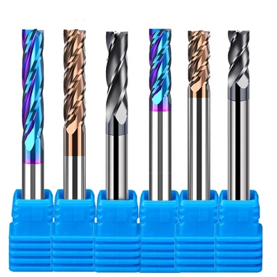 Le carbure solide de tungstène a enduit 3mm 8mm fraise en bout de carbure de 4 cannelures pour la commande numérique par ordinateur
