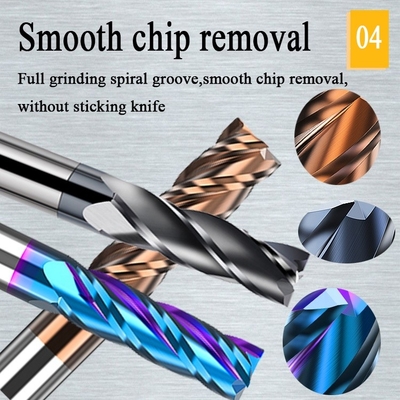 carbure intérieur Hrc55 de la fraise en bout de 2.5mm 6mm D10 Hrc60 pour l'acier 12mm Endmill latéral